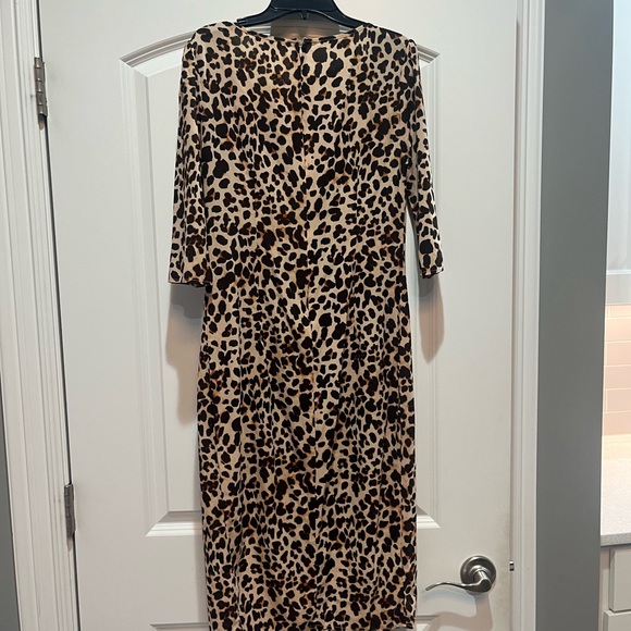 FOR LOVE & LEMONS LEOPARD PRINT MIDI LENGTH DRESS Side Slit Small - Picture 4 of 4